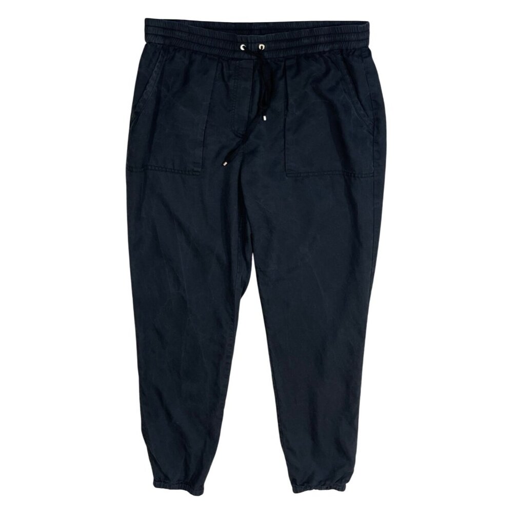 WHBM The Jogger Pants Black 8L Long Elastic Washed Black